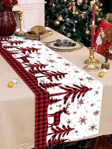 1 件圣诞桌旗，圣诞主题桌旗，涤纶桌旗，圣诞派对装饰桌旗，适合冬季圣诞派对家居餐桌装饰 - 彩色 - 查看 6