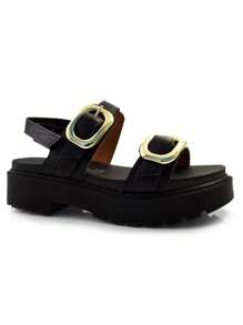 Women's Platform Sandal With Tractor Buckle Comfortable Vizzano Blogger Launch - màu đen - Xem 10