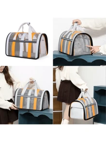 Bolsa De Mascotas Plegable Transportadora Para Gatos Perros - Gris - Ver 7