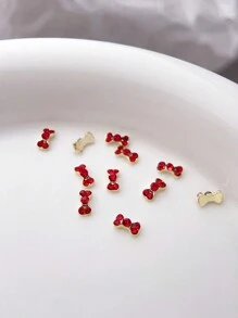 迷你粉色钻石蝴蝶结美甲钻 10 件 3D 合金美甲装饰 DIY 美甲饰品 美甲宝石 美甲用品 美甲 - 彩色 - 查看 6