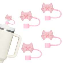 Bow Straw Hat Silicone Straw Lid Cup Cover, Suitable For 30&40oz Insulated Tumblers, Reusable Straw, Cute Straw Head Cover, Party Use - Multicolor - View 9