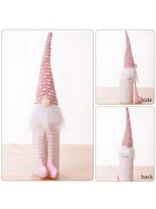 1 pieza Ornamento de muñeca sin rostro con sombrero de Navidad sentada, Enano de cabello en espiral Duende Rudolph Decoración de escritorio de Navidad, Decoración navideña, Decoración del hogar, Decoración de habitación, Decoración de fiesta temática de Navidad, Decoración de habitación, Decoración del hogar, Decoración de oficinas, Decoración de fiesta temática, Decoración navideña