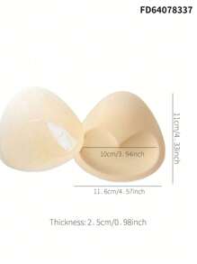 1pair Thickened Bra Pads, Push-Up Triangle Sponge Pads For Swimwear/Bikini, Self-Adhesive