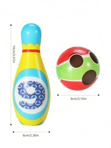 儿童保龄球套装，适合男孩和女孩的益智互动玩具 - 彩色 - 查看 7