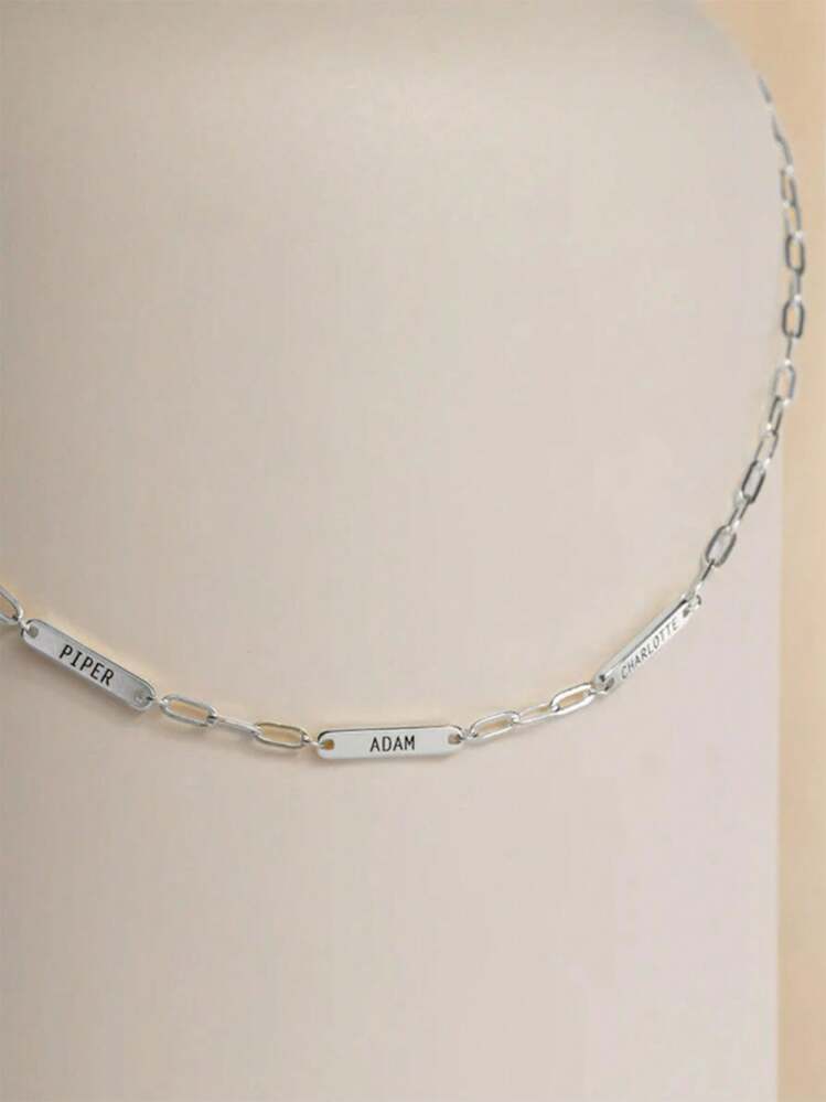 Doppio ciondolo personalizzato in argento 925 con famiglia stilizzata