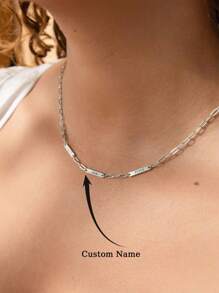 Minimalist Custom Name Necklace For Women,Multiple Bar Charms Necklace With Paperclip Chain,Personalized Engraving 1-5 Names Necklaces,Personalized Jewelry Customized Engraved Multiple Names Pendant Necklaces,Birthday Gift Valentine's Day Gifts, Family Gifts,Halloween, Christmas Gifts