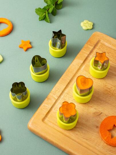 3pcs/4pcs Flower Shaped Vegetable & Fruit Engraved Pressing Mold, Butterfly Design