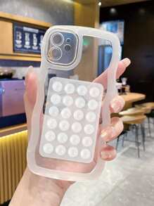 Supporto per telefono Apple, custodia per telefono trasparente rosa in silicone, ventosa per telefono - 24 pacchi di ventose universali - ventose con adesivo a forte aderenza - ventose in silicone per telefono per uso in vari ambienti - Trasparente - Visualizzare 2
