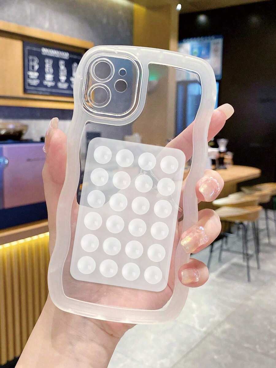 Supporto per telefono Apple, custodia per telefono trasparente rosa in silicone, ventosa per telefono - 24 pacchi di ventose universali - ventose con adesivo a forte aderenza - ventose in silicone per telefono per uso in vari ambienti