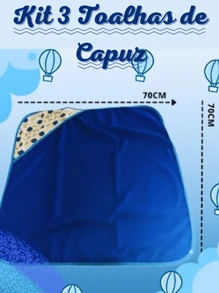 Kit 3 Baby Bath Towels With Hood In 100% Cotton Mesh For Newborns And Children - Trắng/Hồng bong bóng - Xem 2