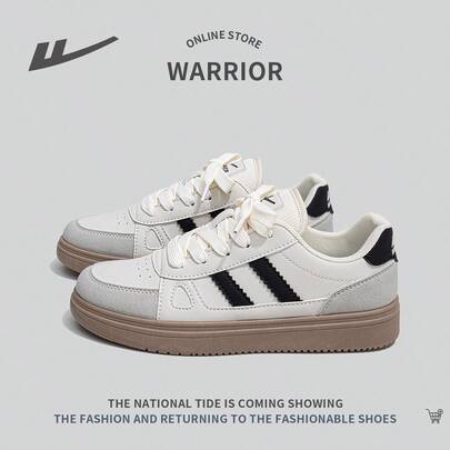 WARRIOR 男士休闲厚底舒适轻便运动鞋，秋季新款时尚日常系带运动鞋