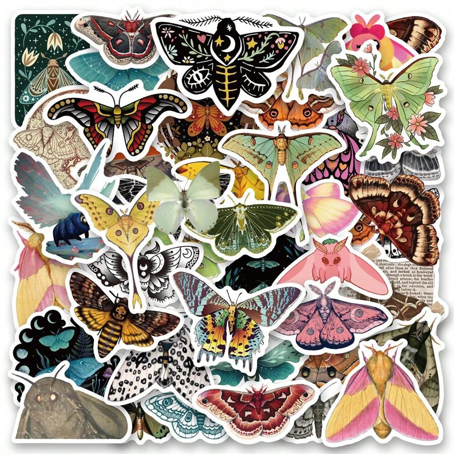 61 peças Adesivos de Mariposas Estética de Vinil para Scrapbooking, Diário, Laptop, Para Choque, Skateboard, Garrafa de Água, Computador, Telefone, Desenho Animado, Capacete de , Adesivos e Decalques de Carro