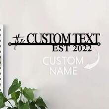 1pc Personalized Family Name Metal Sign, Last Name Plaque, Custom Name Sign, Metal Address Sign, Metal Family Sign, Wedding, Established Sign - Black - View 2
