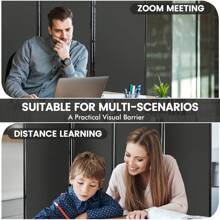 4 Panel Room Divider On Wheels Rolling Privacy Screens Portable Freestanding Grey - Grey - View 6