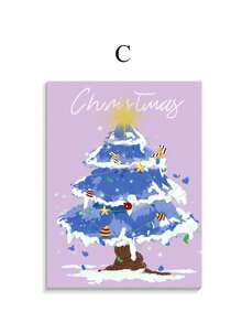 Christmas Tree Santa Claus Pattern Wall Art Paintings For Bedroom And Living Room Decor - Multicolor - View 13