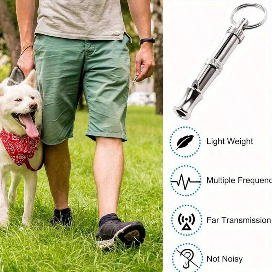 1pc Dog Whistle With Key Chain, Professional Pet Dog & Cat Training
