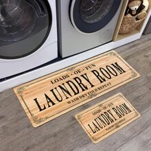 1 件装洗衣房地毯垫，字母组合印花厨房地垫，防滑防尘地毯，耐用地毯，可机洗，入口垫，适用于厨房、洗衣房、浴室、客厅、家居装饰、室内装饰配件 - 彩色 - 查看 4