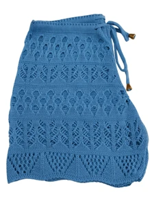 Shorts Saida De Praia Women's Shorts Summer Croche Tricot Canga Fresquinha Moda Praiana