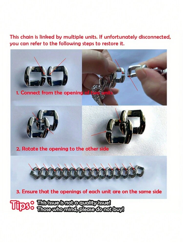 CVNANA 1 pieza Collar con cadena con incrustaciones de rhinestone de 15mm, estilo europeo y americano, como joyería personalizada a juego para hombres y mujeres - Plateado - Añade 4