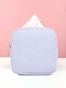 1 pieza Bolsa de almacenamiento de toallas sanitarias rosada, bolsa de almacenamiento portátil, gran capacidad, estilo sencillo, utilizada para almacenar toallas sanitarias, protectores diarios y tampones, una necesidad para las niñas, una buena opción para salir.