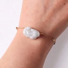 1set Natural Grade A  Jade Pixiu Bracelet And Pendant - Natural a Grade Jadeite - View 4