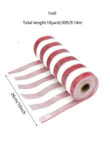 1 Roll, 10 Yards Sequin Mesh Ribbon - Holiday DIY Wreath And Bow Decoration, Suitable For Christmas And Party, Shiny Mesh, Suitable For Wedding Event Gift Wrapping And Giving, Christmas - Multicolor - View 12