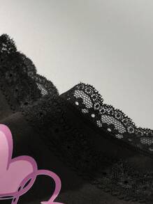 6pcs Women's Sexy Lace Panties, Heart-Shaped Multi-Color Print, Comfortable & Cute Underwear, Lingerie - Black - View 9
