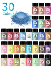 Mica Powder Pigment, 30 Colors 10g/Bottle, For Epoxy Resin, Silicone Molds, Soap Making, Nail Polish, Candle Making Pigment