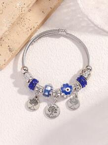 1pc Heart & Key Design Bracelet For Women, Suitable For Daily Wear - Silver - View 10