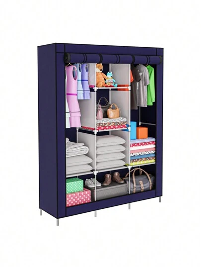 ROUPEIRO GUARDA ROUPA ORGANIZADOR DE ROUPA CABIDEIRO AZUL