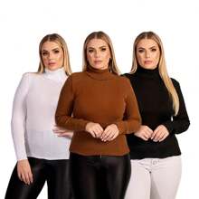 Cacharrel Women's 3-Piece Ribbed Trio Second Skin Set - 黑-白-焦糖色 - 查看 1