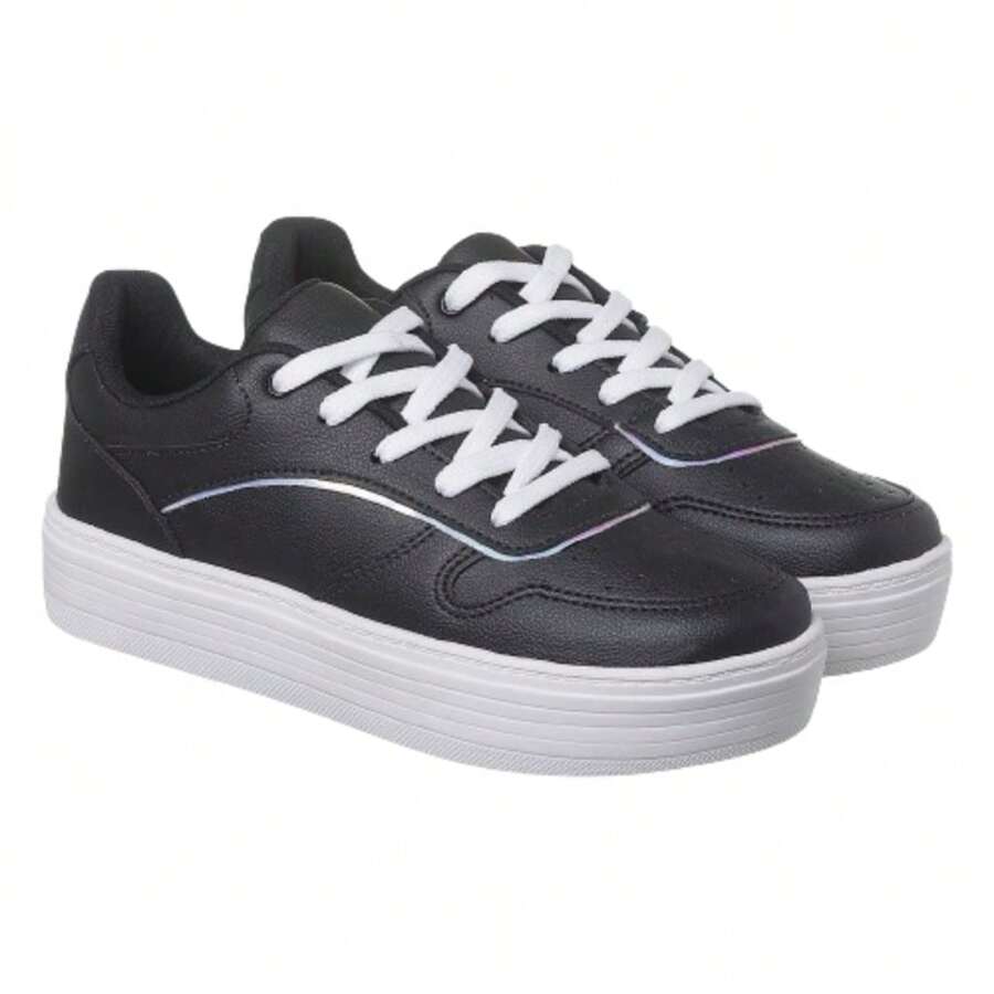 Women's Casual Tennis Shoes Versatile Everyday Comfortable Original Fashion - 黑與白 - 查看 1