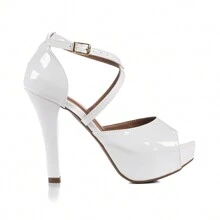 Super Comfort Thin Heel Platform Sandal Women's High Heel Sandal - Sơn trắng - Xem 2