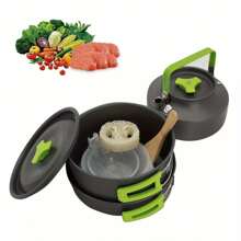 15pcs Camping Cookware Kit Hiking Picnic Cooking Bowl Pot Pan Knife Spoon Set - Variant1 - View 10