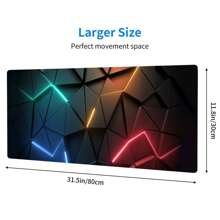 FoBianJie Cool Geometric Stripes Keyboard Mouse Pad Desk Mat, 3D Gaming Mouse Pad For Living Room And Bedroom, Home Decor For Gamers, Gift Mouse Pad With Non-Slip Rubber Base Back To School