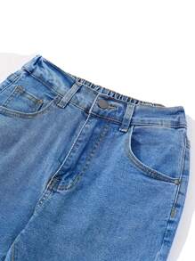 Fashion Girls Denim Flared Jeans, Versatile Light Blue Casual Flare Leg Pants, Suitable For Daily Wear - Light Wash - View 5