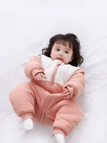 1.5tog Babe Boy Girl Thin Quilted Sleeping Bag For Four Seasons Wear Children Detachable Sleeve Split-Leg Cartoon Cat Sleepsack One Piece Bedding Sleep Sack 0-6Y - Multicolor - View 4