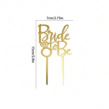 3 piezas Decoración para tarta de boda de novia dulce dorada para boda, compromiso, fiesta nupcial - Dorado - Ver 4