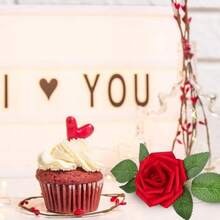 54 件带茎人造泡沫玫瑰花适用于 DIY 婚礼花束、新娘送礼会、派对桌面装饰（50 件泡沫花 + 4 件绿叶） - 寶藍色 - 查看 3