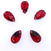 Slim Water Drop Shape Glass Multi Colors Shape Shiny Handmade Sewing Crystal Hand Sewn Rhinestone  Decoration Beads Flat Back With Holes Gems DIY Accessories Sew On Stones Strass For Decorating Clothes, Dress, Bags, Shoes, Brooches, Earrings, Handicrafts - Multicolor - View 8