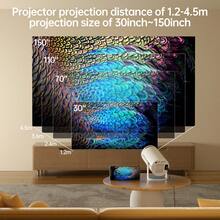 便携式迷你投影仪、高清家用艺术投影仪、Android 11 和 5G WiFi、HY3000、蓝牙无线屏幕镜像，适用于办公室/客厅/家庭影院/户外/派对。 - 查看 8