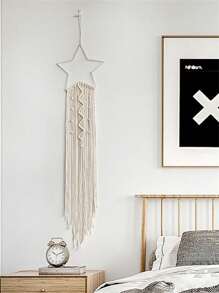 壁挂编织挂毯捕梦网，星月卧室装饰，适合青少年女孩男孩幼儿园成人妈妈，波西米亚风墙壁装饰，送给朋友和女士的礼物 - 白色装饰家居装饰，房间装饰，墙壁装饰 - 壁掛裝飾 - 查看 7