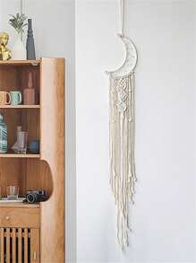 壁挂编织挂毯捕梦网，星月卧室装饰，适合青少年女孩男孩幼儿园成人妈妈，波西米亚风墙壁装饰，送给朋友和女士的礼物 - 白色装饰家居装饰，房间装饰，墙壁装饰 - 壁掛裝飾 - 查看 6