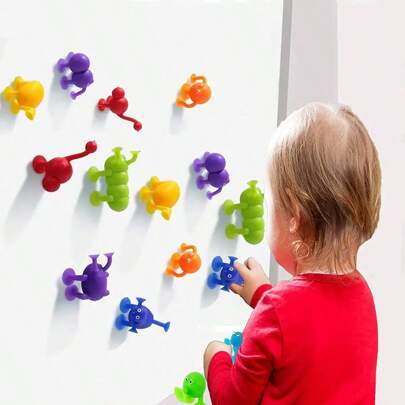 Juguete de bloques de construcción de silicona suave con formas de animales, juguete de ventosa para niños mayores de 3 años, juego interactivo padres-hijos para reducir el estrés, juguete de baño con ventosas