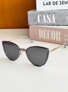 MELINDA MODA Women's Frame For Prescription Glasses Metal Clip-On 2 IN 1 One Flat Mirror + One Lens - Màu xanh bụi bặm - Xem 3