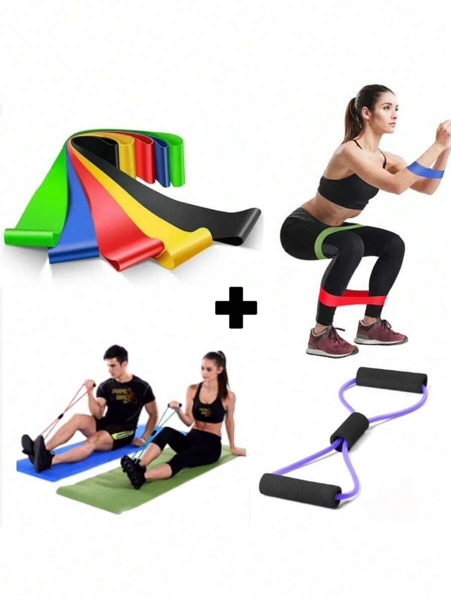 Kit 5 Mini Band Training Elastic + Elastic Tension Extender Exercise Home Workout Functional Physiotherapy - Xem 1