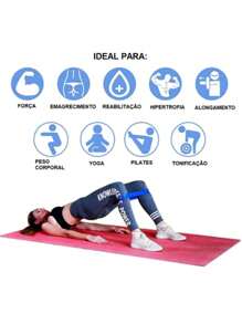 Kit 5 Mini Band Training Elastic + Elastic Tension Extender Exercise Home Workout Functional Physiotherapy - Xem 3