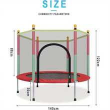 5 FT Trampoline With Net Cover And Accessories Free Space Hopper For Indoor And Outdoor Use Red - Red - View 2