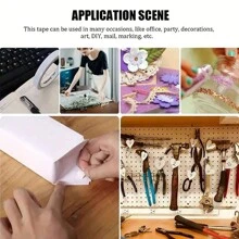 Crafts Double-Sided Tape, Multi-Size Double-Sided Tape For Arts, DIY Photo Album, Gift Packing, Paper Backing, Office & School, Party, Card Making - White - View 2