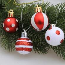 24 个 3 厘米圣诞树装饰 亮灯球 七彩球 电镀球 挂饰 圣诞场景布置 挂球装饰 圣诞礼物 - 彩色 - 查看 2